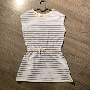 URBAN KIDS Summer Dress, NWOT, Blue/White Stripes, Bow, 100% Cotton, Girl Medium